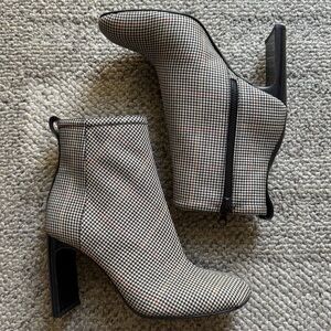 NIB Rag & Bone Ellis Black/Camel Houndstooth Heeled Ankle Boot - Made in Italy